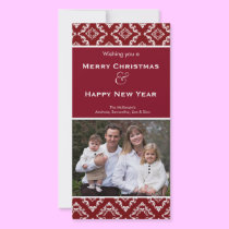 Elegant Christmas Damask photo cards