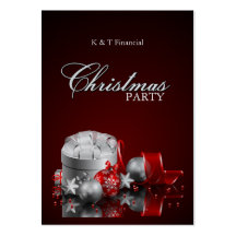 Elegant Christmas Dinner Party Invitations Business Card Templates