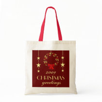 Elegant Christmas Gift Bag - Red and Gold