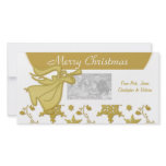 Elegant Christmas gold angel holiday greeting Photo Cards