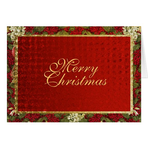 Elegant Christmas greeting traditional xmas Card | Zazzle