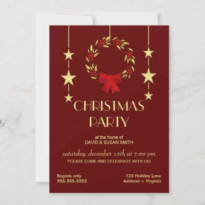 Elegant Christmas Holiday Party Invitations