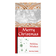 Elegant Christmas Ornaments Scrolls Photo Insert Photo Greeting Card