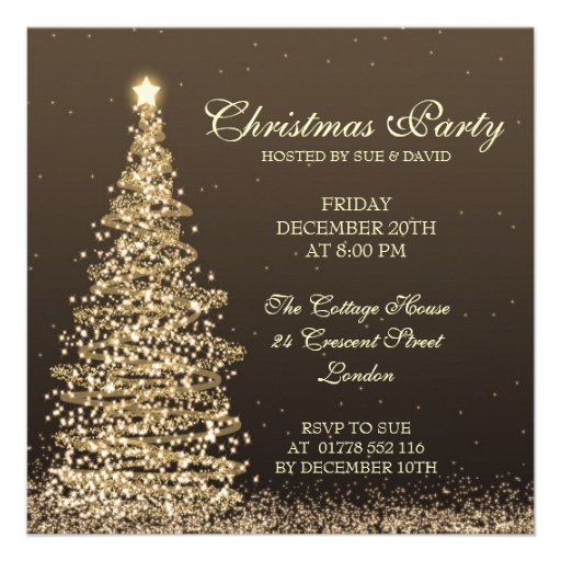 Elegant Christmas Party Personalized Announcement (front side)