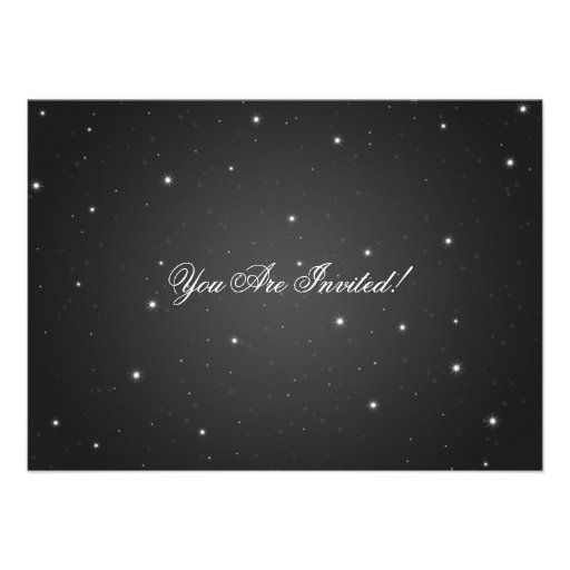 Elegant Christmas Party Sparkling Tree Black Custom Invites