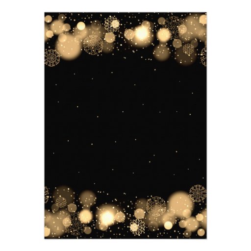 Elegant Christmas Party Winter Wonder Gold Personalized Announcements