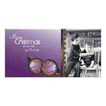 Elegant Christmas Photo Card Ornaments & Swirls