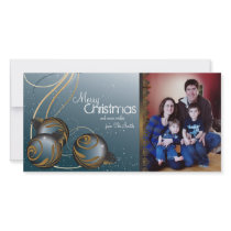 Elegant Christmas Photo Card Ornaments & Swirls