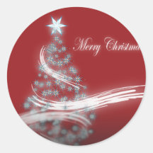 Elegant Christmas Tree and Christmas  Star Sticker