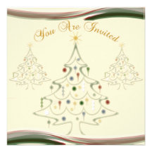Elegant Christmas Tree Party Invitation