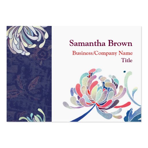 Elegant Chrysanthemum Business Cards (front side)