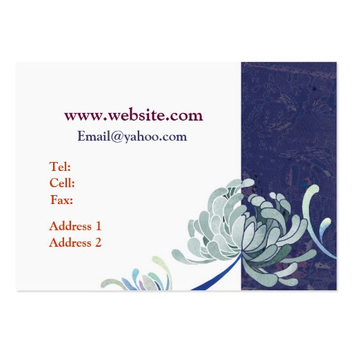 Elegant Chrysanthemum Business Cards (back side)