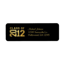 Elegant Class of 2012 (blk / gold) zazzle_label