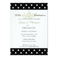 Elegant, classic black and white graduation invites
