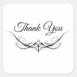 Elegant Classic Black White Thank You Sticker stickers