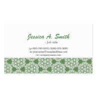 Elegant, classic green graphic floral professional business card
