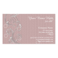 Elegant, classic light pink swirl floral business business card template