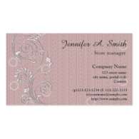 Elegant, classic light pink swirl floral business business cards