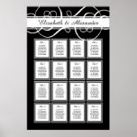 Elegant Classic Wedding 16 Table Seating Chart Poster