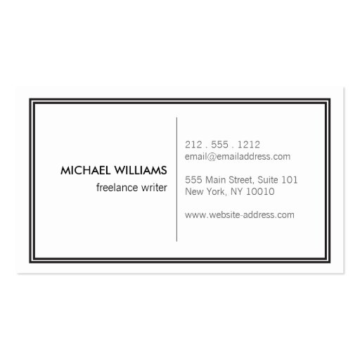 Elegant Classic White Business Card Templates (back side)