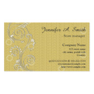 Elegant, classic yellow swirl floral business business card template