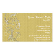 Elegant, classic yellow swirl floral business card business card