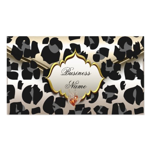 Elegant Classy Animal Caramel Cream Beige Gold Business Card (front side)