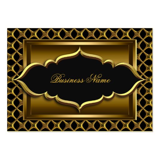 Elegant Classy Black Old Gold Business Card Template (front side)