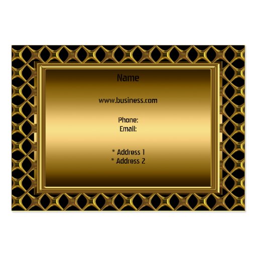 Elegant Classy Black Old Gold Business Card Template (back side)
