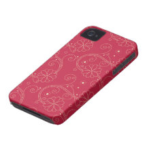 Elegant Classy Flowers Petals Red White iPhone 4 Case-Mate Cases
