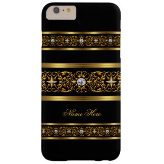 Elegant Classy Gold Black Diamond Barely There iPhone 6 Plus Case