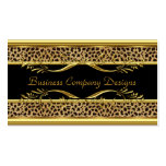 Elegant Classy Gold Black Leopard Animal Print Business Card Templates