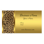 Elegant Classy Gold Black Leopard animal print Business Cards