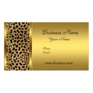 Elegant Classy Gold Black Leopard animal print Business Cards