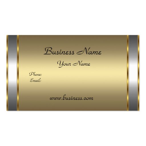 Elegant Classy Gold Bronze silver Business Card Templates (front side)