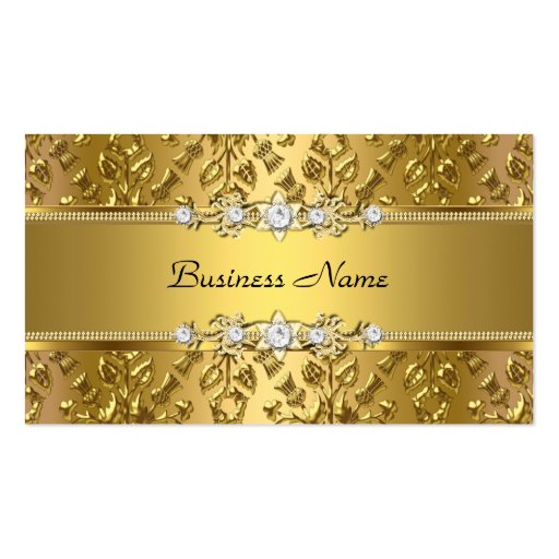 Elegant Classy Gold Damask Embossed Image Business Card Templates (front side)