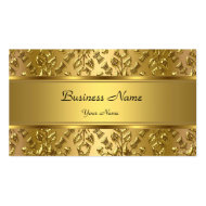 Elegant Classy Gold Damask Embossed Look Business Cards