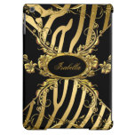 Elegant Classy Gold Zebra Black Floral 3 iPad Air Cases