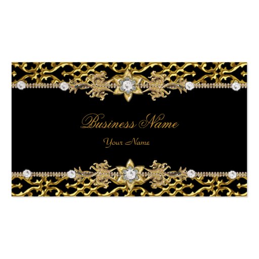 Elegant Classy Silver Black Diamond 3 Business Card (front side)
