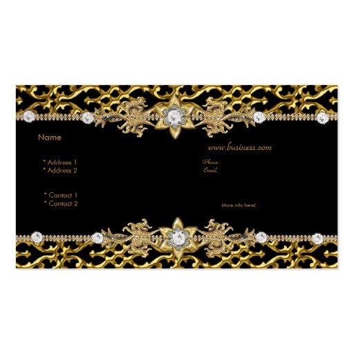 Elegant Classy Silver Black Diamond 3 Business Card (back side)