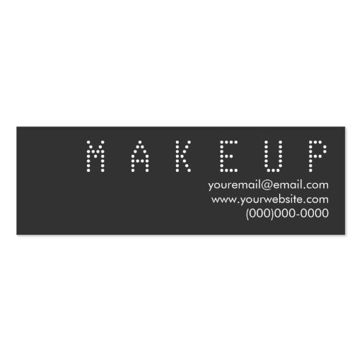 Elegant classy skinny Makeup Artist business card (back side)