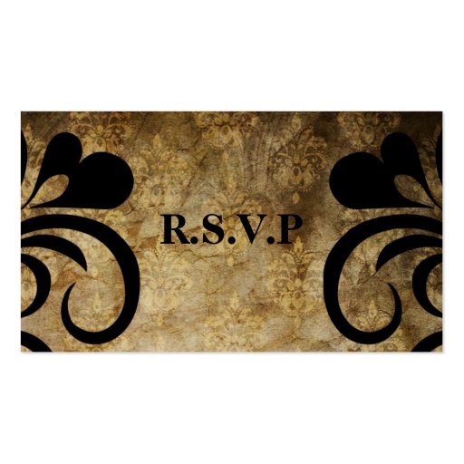Elegant classy Swirl RSVP Card Business Card (front side)