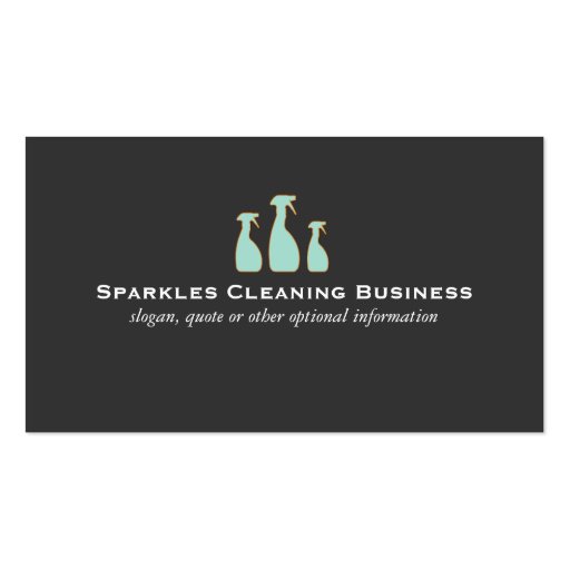 Elegant Cleaning Business Business Cards (front side)