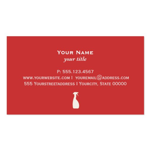 Elegant Cleaning Business Business Cards (back side)