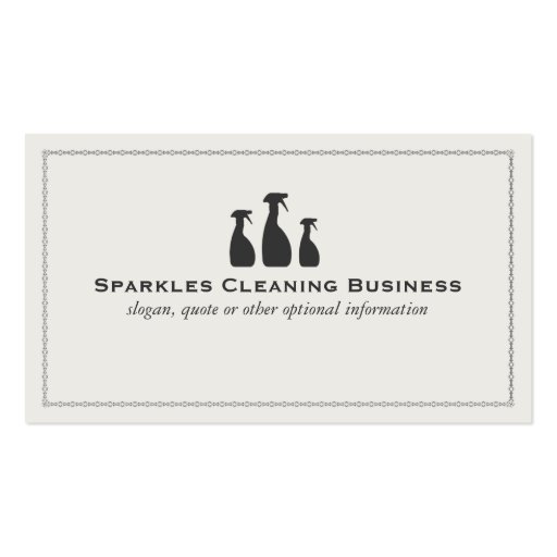 Elegant Cleaning Business Business Cards (front side)