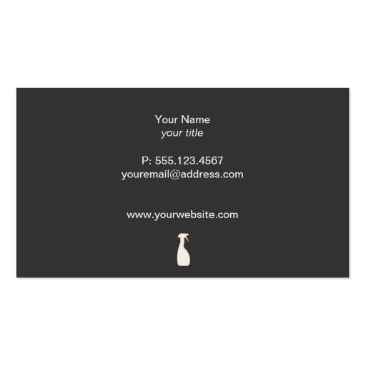 Elegant Cleaning Service White Bokeh Business Card (back side)