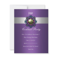 Elegant Cocktail Party Purple White invitation