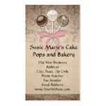 Elegant Cocoa Damask Cake Pop Business Cards business cards