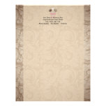 Elegant Cocoa Damask Cake Pop letterhead