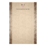 Elegant Cocoa Damask Cake Pop Stationery Paper